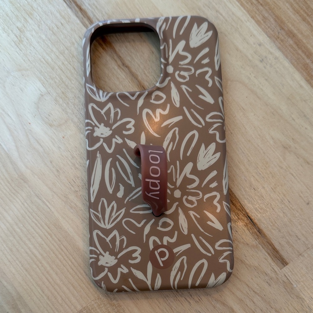iPhone 13 Pro Loopy Case Tan Floral